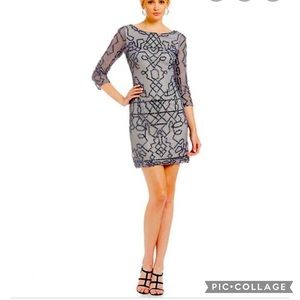 Adrianna Papell 3/4 sleeves beaded dress